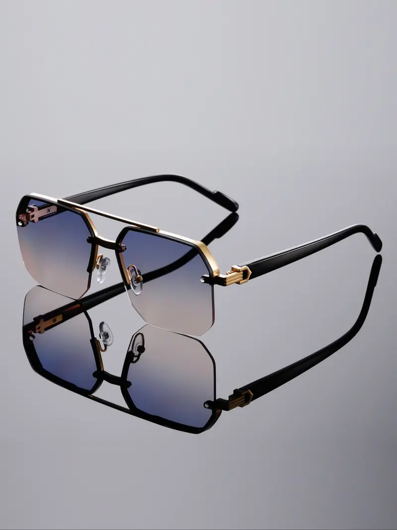 square metal frame glasses - TikTok Shop display picture 2
