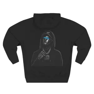 INSERT SOUL: Blu // Silence Hoodie - Cyber Streetwear Hooded Sweatshirt