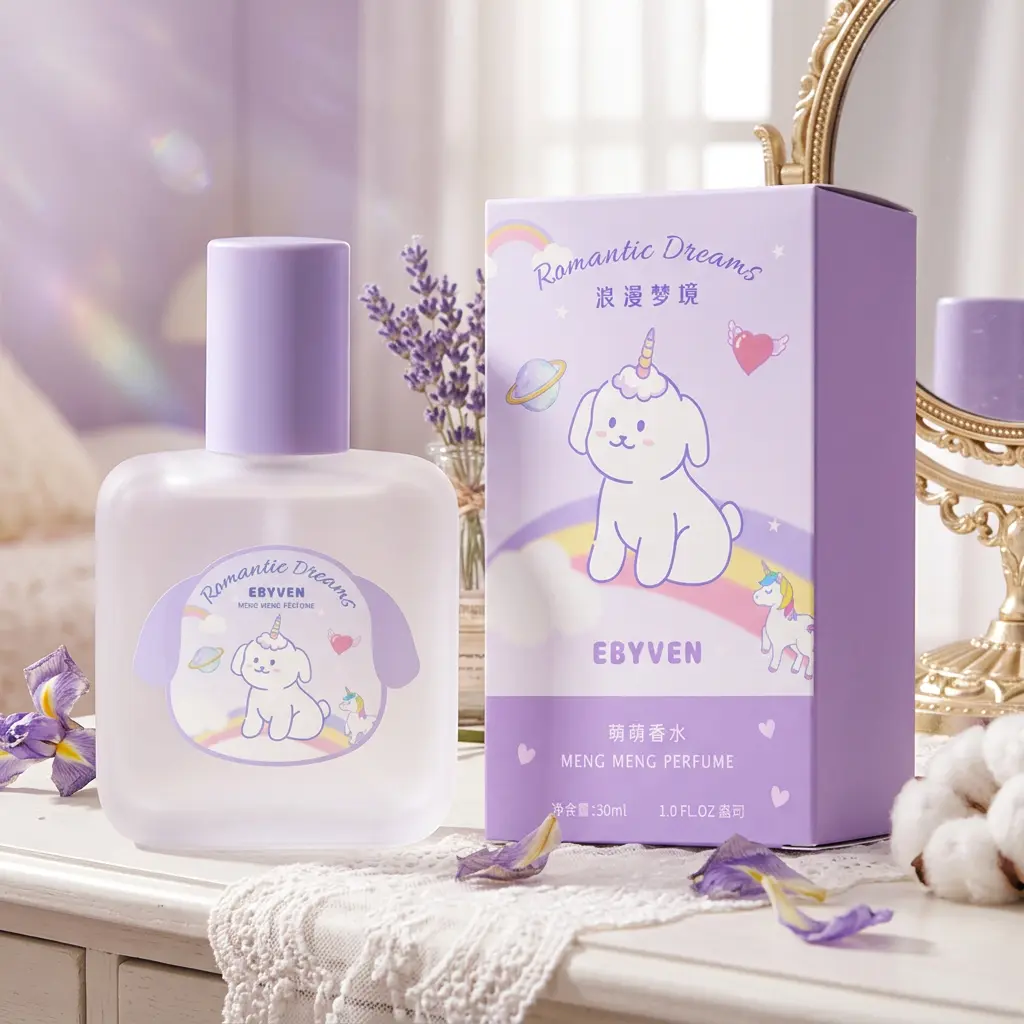 Ebyven Romantic Dreams Eau de Toilette for Women – Warm Creamy Vanilla Peach Powdery Skin Scent, Dreamy Cozy Unicorn Aesthetic Perfume 1.0 fl oz