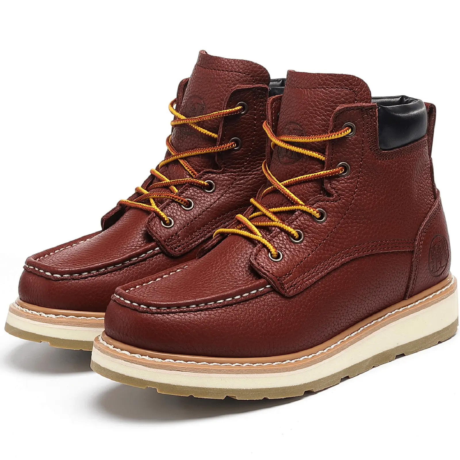 HANDPOINT Men's 6" Work Boots, Composite Toe or Soft Toe, Slip Resistant, Waterproof Leather Upper, Kevlar Puncture Resistant Midsole, Lightweight, Comfortable for Construction, Warehouse & Industrial Work