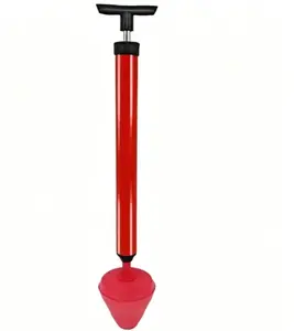 Universal Pipe Unclogger Air Pressure Plunger, Long Handle Drain Blaster for Clogged Toilet, Floor & Kitchen Sink Blockage Removal metal brush