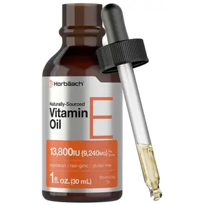 Horbäach Vitamin E Oil | 13,800IU | 1oz | Vegetarian, Non-GMO, and Gluten Free Formula | Naturally Sourced Liquid Supplement