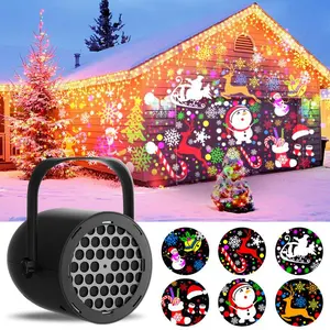 Multi-Functional LED Christmas Projection Lights Lamp 5V/1A Light with 16 Patterns USB Rechargeable Powered for Home Office School & Car Use Dynamic Stage Projector for Holiday Partires Atmosphere