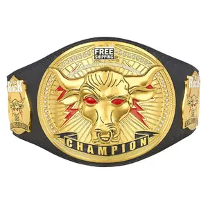 Rock Bull Belt Adult Championship Title Belt Replica - 2mm Leather Straps  - Fan Gift