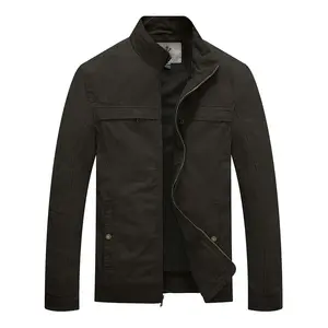 Men's Canvas Military Style Jacket Casual Lightweight Cotton Coat