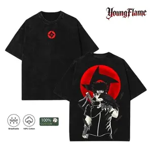 Shisui Uchiha Naruto Anime T Shirt Vintage Washed Tee Graphic Oversized Y2K Streetwear Cotton Unisex Anime Shirt Gift men fashion