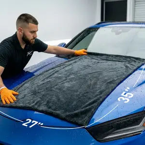 One Towel for the Whole Car! Jumbo-sized, super absorbent & reusable microfiber towel for washing, drying glass, and interior cleaning. All in one — perfect for the smart minimalist!