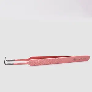 Lily's Favorite 90 Degree Tip Lash Twezer for Eyelash Extension Professional Tool with Nonslip Grip and Elastic Design