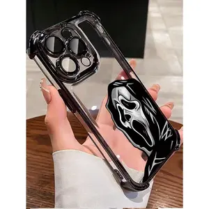 1 Pc Metallic Devil/Skull Shockproof TPU Protective Phone Case Compatible With Iphone 16, 11, 15 Pro Max, 14 Pro Max, Galaxy S25 Ultra, S24, A15, A55, A36, POCO X5, 13C, Hot30i