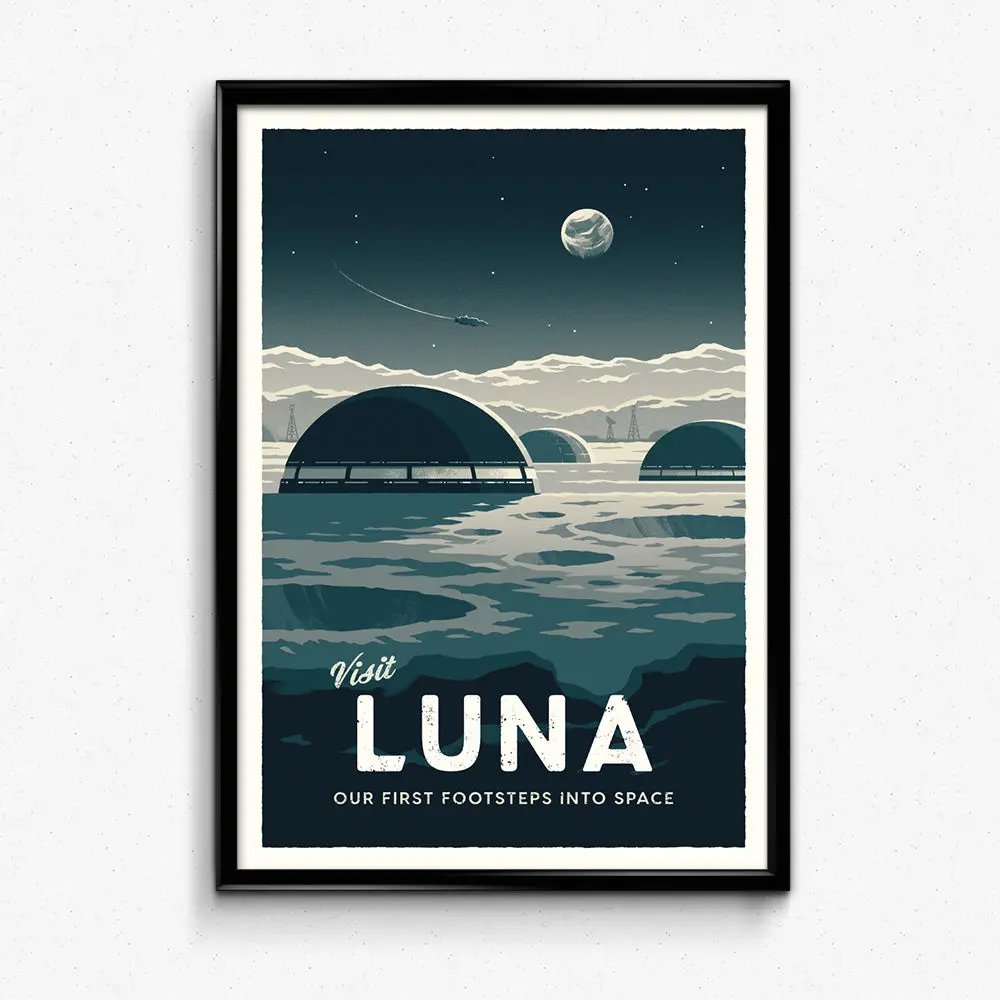 Luna Retro Travel Poster - Wall Decor Artwork Gift Sci-fi The Expanse