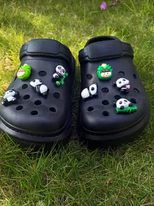 8-Pack 3D Pet Panda Shoe Charms, Cute Animal Themed Shoes Accessories, Artistic Design for Men & Women, Perfect Gift for Birthdays