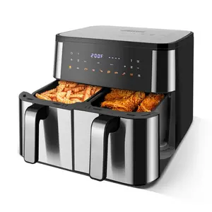 MIRASTON 10QT Dual-Basket Air Fryer with Synchronized Cooking Technology, Cook 2 Foods at Once, Dual-Zone Independent Control, 9 Cooking Presets, 1700W, TikTokShopBlackFriday
