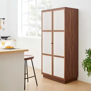 Modway Capri 70" Tall Wood Grain Storage Cabinet in Walnut