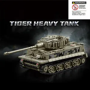 Tiger Tank Building Blocks Set, Track Armored Vehicle, Rotatable Details, Stable Design, Assembly Model Toy, Boy Treasure Gift, Bricker Build Sets