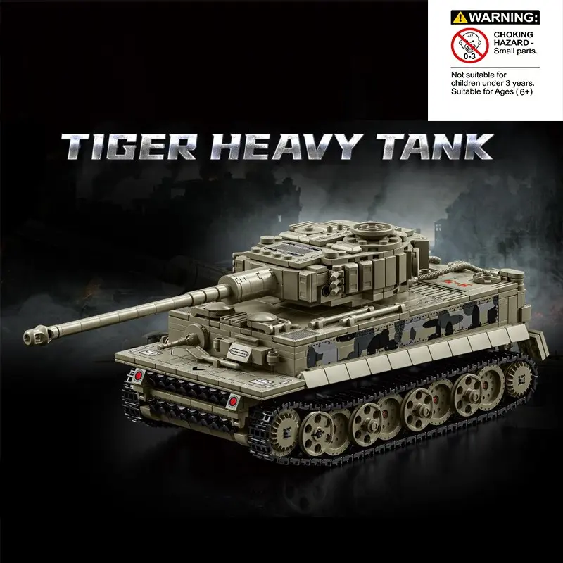 Tiger Tank Building Blocks Set, Track Armored Vehicle, Rotatable ...
