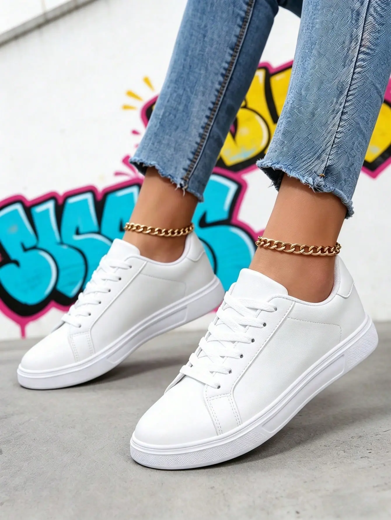 Men's Lace-Up Skate Shoes, Casual Sneaker Trainer, Low Top Trainer, Lightweight Breathable Athletic Walking Shoes, Versatile Round Toe Sneakers for Daily Wear