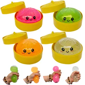 72pcs of USA warehouse glitter Stress Relief Bao Bun Squishy toy Glitter Stress Relief Squeeze Bao Bun Dumpling Squishy for Adult Anxiety Relief & Sensory Play