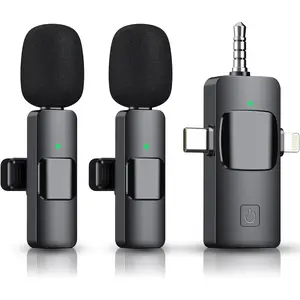PADOX 3 in 1 Wireless Microphone for iPhone, Camera, Android, iPad, Mini Lavalier Microphone with Receiver,USB C Microphone, iPhone Mic, 2.4G Ultra-Low Delay, Microphone for Video Recording/Vlog/TikTok/YouTube/Interview