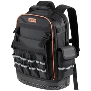 VEVOR Tool Backpack 64 Pockets Tear-resistant Jobsite Backpack for Electrician
