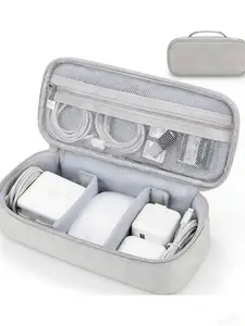Electronics Travel Organizer Bag, Durable Pouch, 1 CountPortable Carrying Case for Cables, Charger and Cords,External Power Bank & Hard Drive, Travel Accessories