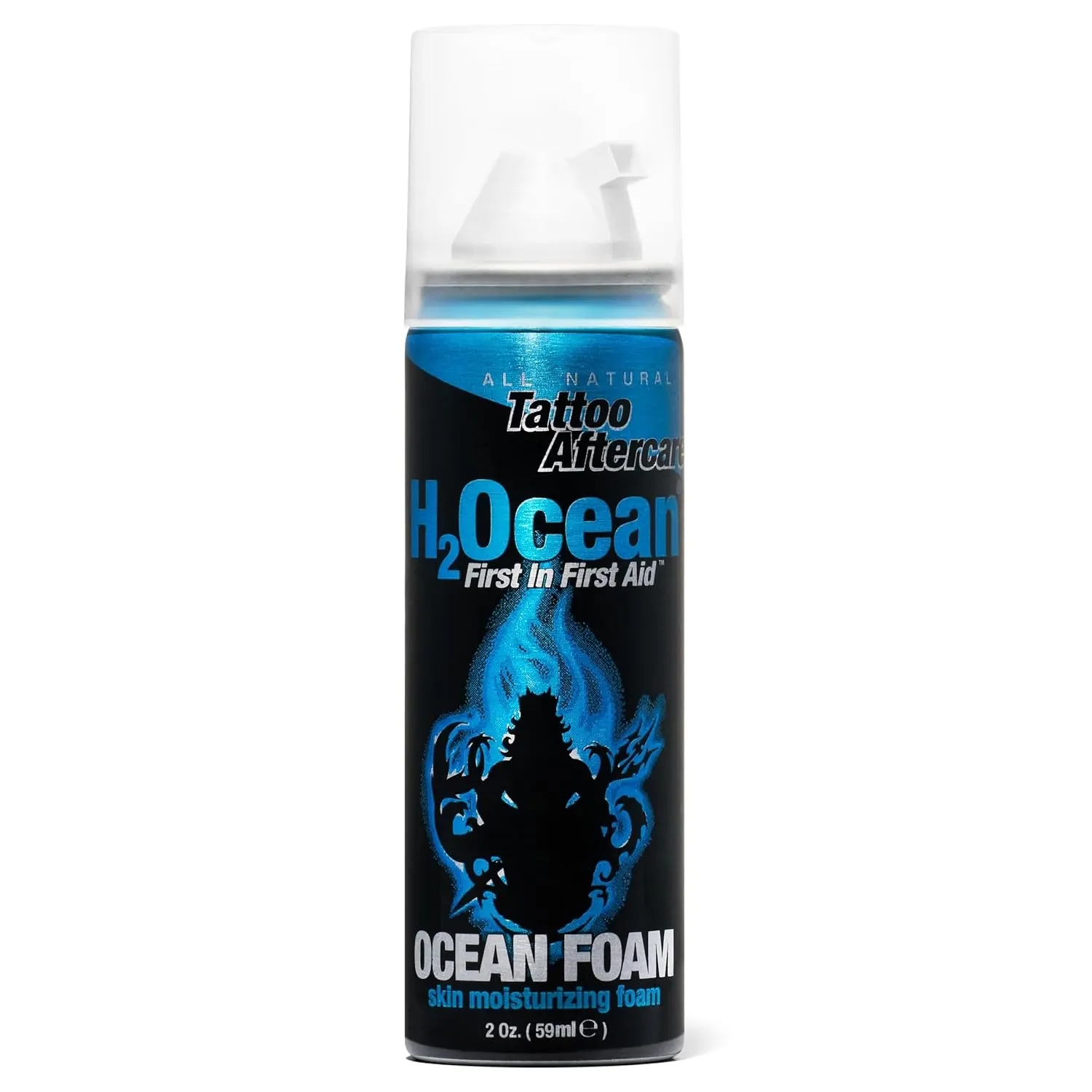 H2Ocean Ocean Foam Tattoo Moisturizer – 2oz | Hydrating Aftercare for Tattoos & Piercings