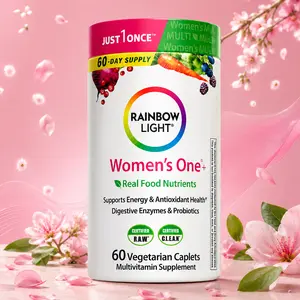 [HOT] Rainbow Light Womens Multivitamin One + | 60 Caplets | Supports Energy & Antioxidant Health | Real Food Nutrients, Digestive Enzymes & Probiotics