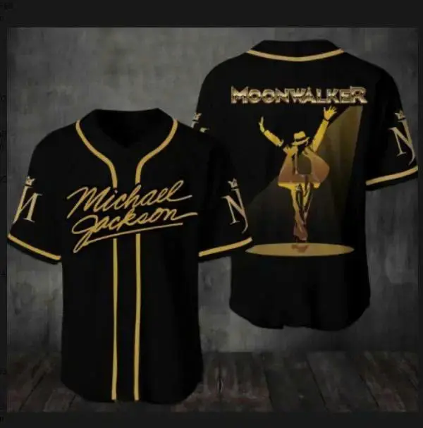 Michael Jackson Moonwalk Inspired Baseball Jersey |  3D Button Down Shirt | Unisex Music Fan Gift | All Sizes