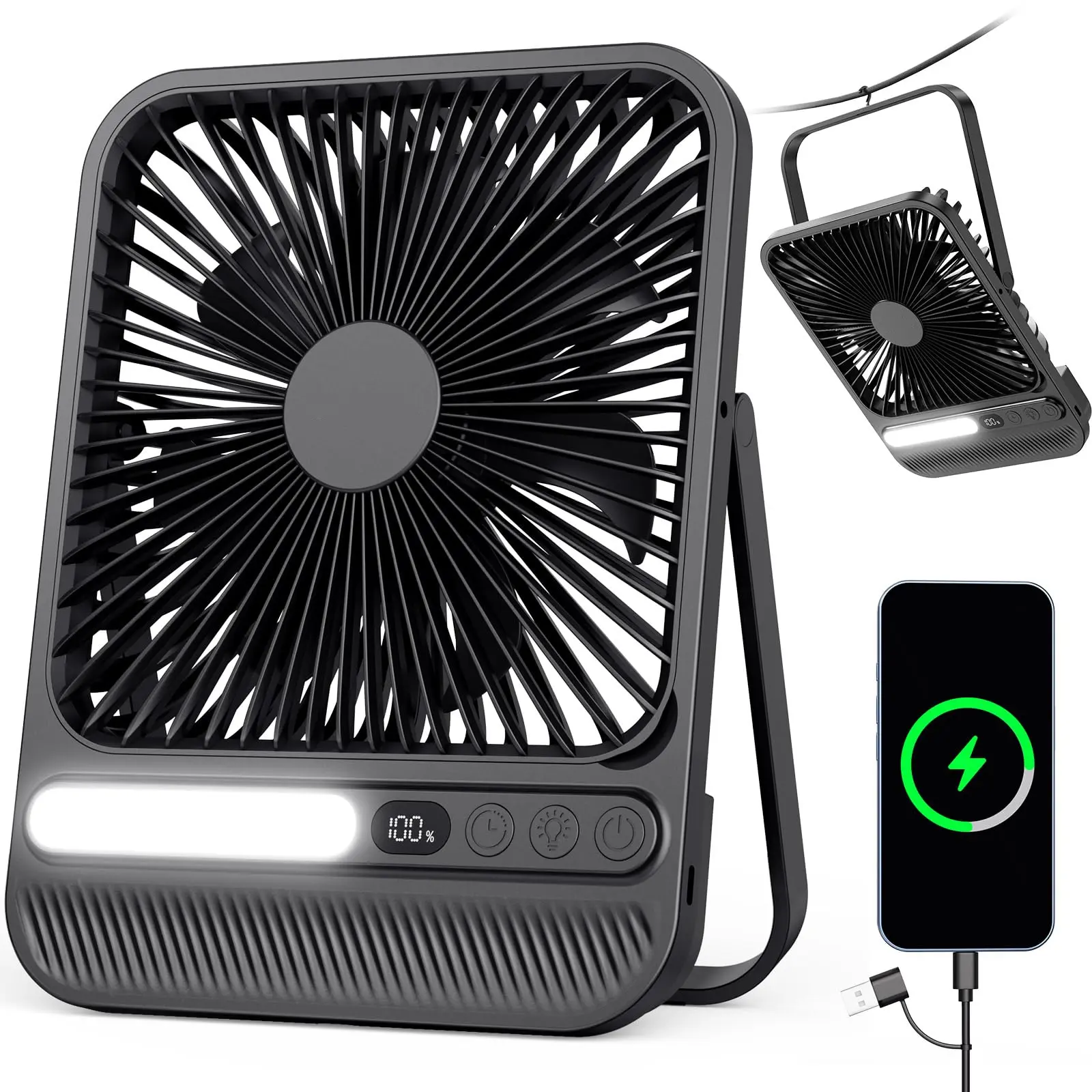 28H 8000mAh Camping Fan, Quiet Ceiling Fan,Portable Travel Fan, Quiet Ceiling Fan,Cruise Ship Approved,  Bedroom Fan, Office, Camping Cordless Camping Fan Cordless Rechargeable Fan, Mini Personal Fan, Portable Fans Rechargeable