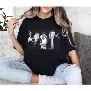 Chris Farley Tupac Shakur And Kurt Cobain Partying Unisex Men's Cotton Crew T-Shirt Vintage 90S Streetwear Hip Hop Best Seller