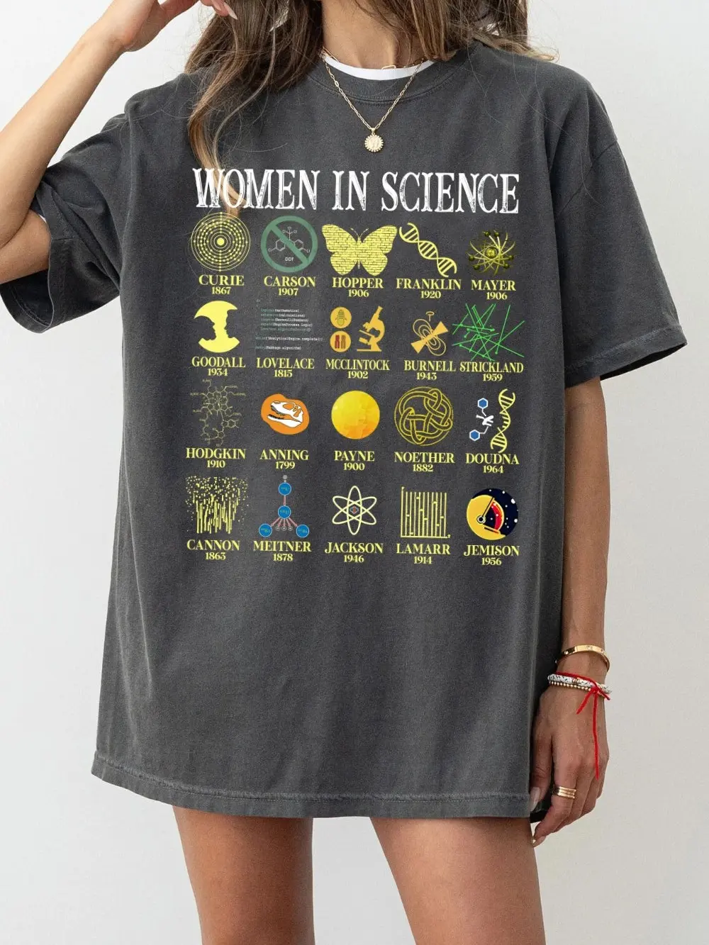 NEW SHIRT Retro Women In Science Tee For Women, Graphic Cotton Tshirt Unisex Men Women