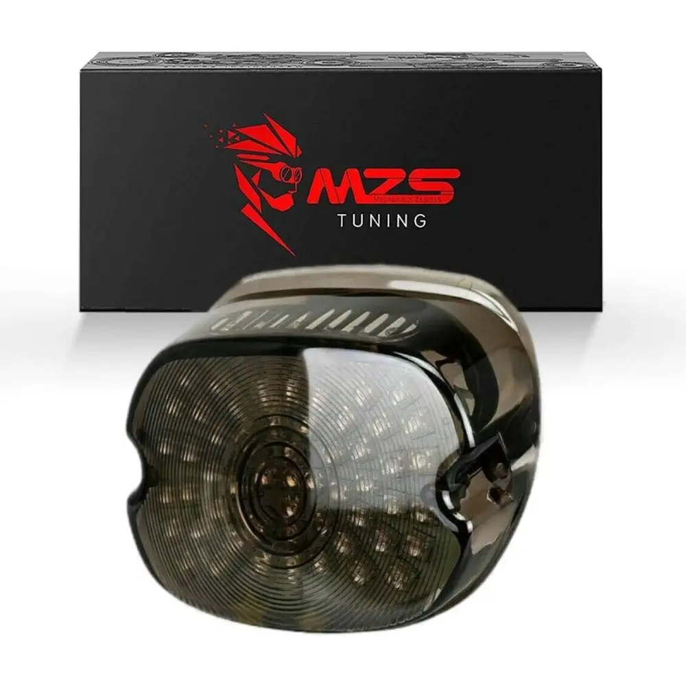 LED Integrated Motorcycle Brake/Turn Signal Tail Light with Low Profile Smoke Lens & ABS Housing, Compatible with Sportster, Softail, Touring Models, Brake/Turns