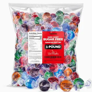 Sugar Free Hard Candy Assortment - 1 Pound Approx. 75 Individually Wrapped Fruity Flavored Holiday Sugar-Free Candy Discs Variety Bag For Snacks & Treats - Taboom
