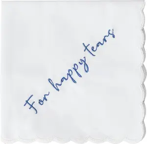 Mother of the Bride Gifts Happy Tears Wedding Handkerchief Something Blue for Bride on Wedding