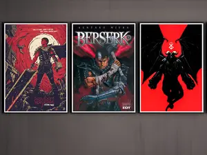 Berserk-Inspired Posters Eye-Catching Guts Anime Inspired Poster, Ideal for Transforming Home Decor, Ideal Gift for Manga Fans, Wall Art