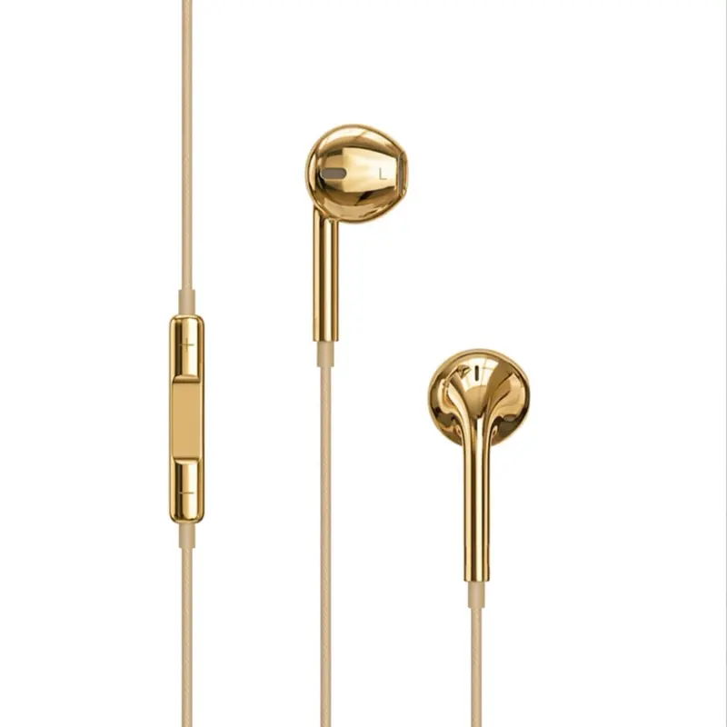 Wired Gold-Finish Type-C Audio Headset, Y2K Trendy Portable USB Connection Audio Device, Single-Ear Wired Earbuds for Phones & Electronics