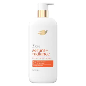 Dove Exfoliating Hydrating Body Wash Cleanser - Body Care Products, Glow Recharge Formula, 3% Brightening Vitamin C Serum, Energizes, Illuminates, Moisturizes Skin, 18.5 oz
