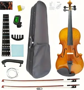 Silvio 4/4 Adult Full-Size Violin Set with Hard Shell, Shoulder Rest, Rosin, Two Bows, Clip-On Tuner, and Extra Strings
