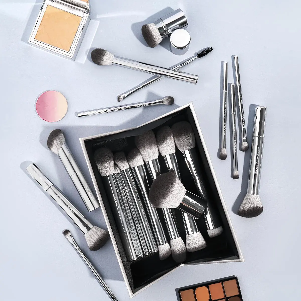Makeup Brush Set with Storage Case, 20pcs/set Aluminum Cosmetic Brush Set, Professional Makeup Tools for Women & Girls, Eyeshadow Brushes, Brush Kit, Cosmetics Brushes Set