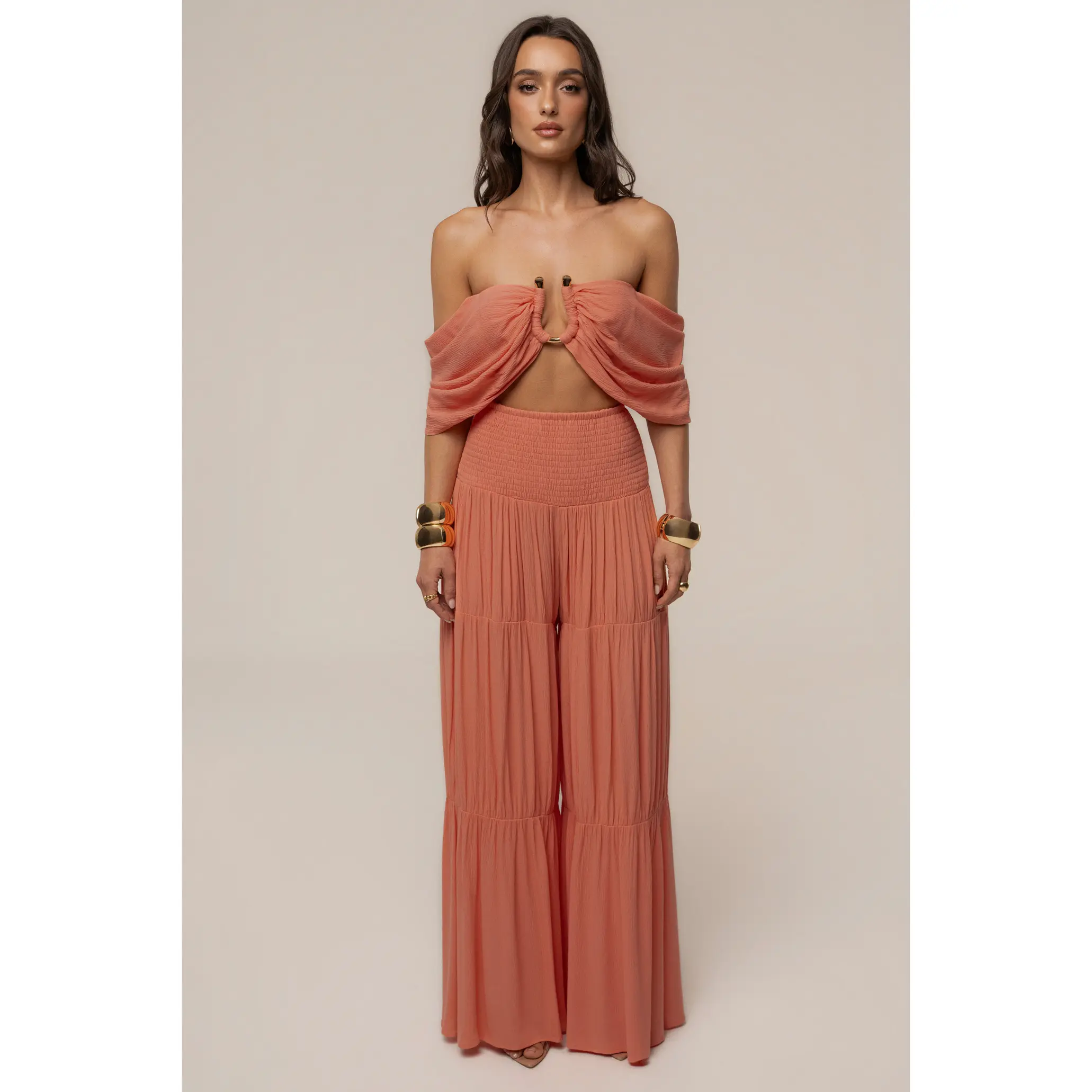Peach Hidden Gems Tier Pant Set