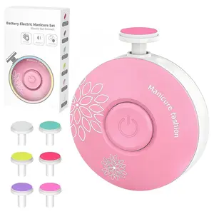 Electric Baby Nail Trimmer, Baby Nail File, Baby Nail Clippers, 6 Grinding Heads, Safe and Quiet Baby Nail Care Kit for Newborns, Infants, Toddlers, and Adults; Battery Operated (Batteries Not Included)