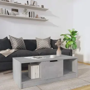 Coffee Table Concrete Gray 40.2"x19.7"x14.2" Engineered Wood