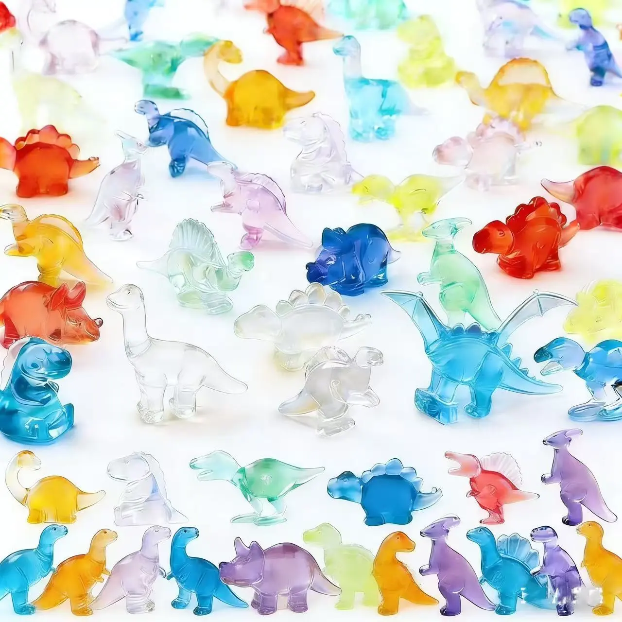 100 pcs Mini Dinosaur Figurines Cute Collectible Figurines Dinosaur Design random Styles Tiny Resin Dinosaurs Decorative Piece Vase Fillers & Micro Decor Dinosaur Room Decor