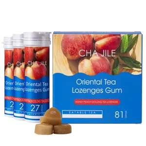 Tea-Flavored Hard Sweets Lozenges, Sugar-Free Hard Sweets Snacks, Peach-Flavored Tea Polyphenol Candies, Halloween, Christmas, Children's Day Treats, Outdoor Running, Camping, Hiking, Sports, 81 Count (3 Pack)