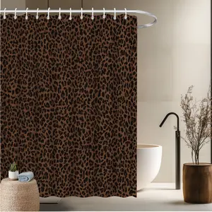 1pc Animal Theme Shower Curtain-2D Flat Leopard Print Pattern Print Shower Curtain Modern Home Decor Bathroom Decoration Bathtub Decoration Bathroom Decoration Accessories 70.8x70.8 Inches