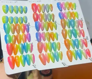 Colorful shining brightly handmade press on nails