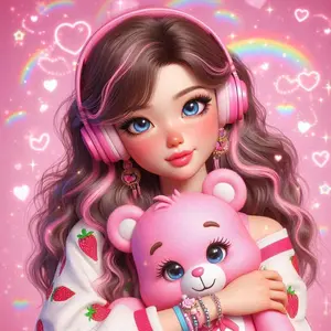 1pcs 5D DIY diamond painting kit, 5D diamond art kit, animation, pink bear toy diamond painting kit full round drill DIY, mosaic, diamond art, DIY art home decoration, gift.