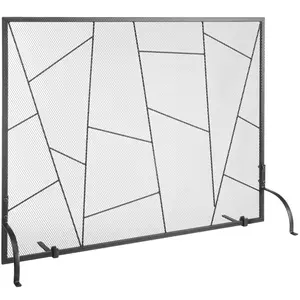 VEVOR Fireplace Screen Single Panel,  Sturdy Iron Mesh Fireplace Screen, 35.6"(L) x28.4"(H) Spark Guard Cover, Simple Installation, Free Standing Fire Fence Grate for Living Room Home Decor Modern