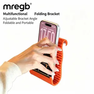 MREGB Portable Folding Silicone Mobile Phone Holder - 2026 New Flexible Adjustable Compact Durable Aluminium Stand, Universal Mobile Accessories, Tech Accessories for Travel & Office Use summerwins