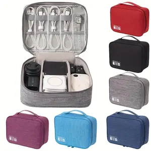 Electronics Organizer, Travel Cable Organizer Bag – Portable Large Storage Case for Data Cords, Chargers, Power Bank, Tech Accessories & Hardware
