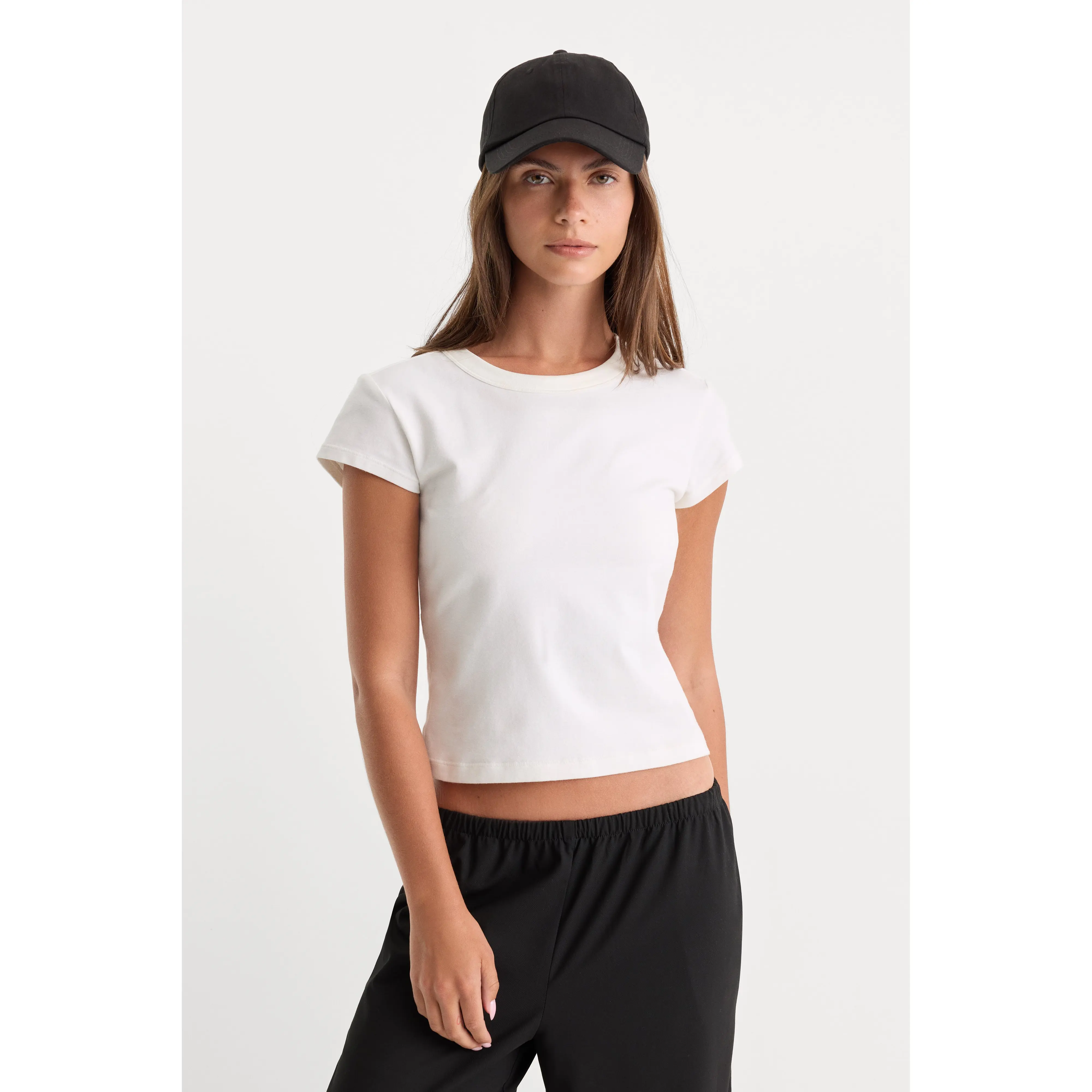 THE CAP SLEEVE TEE | WHITE001